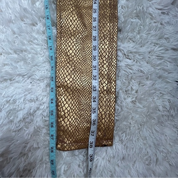 Hudson Jeans Nico Snake Embossed Gold Metallic Skinny Jeans - Picture 16 of 16